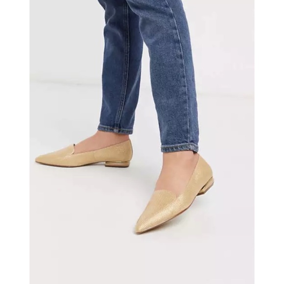 Dune London Shoes - DUNE 'Hulaa' Pointed Toe Flat Slip On Shoes in Woven Natural Colour Size 40